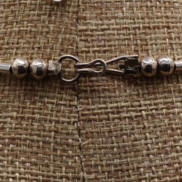 Vintage Native American Modernist Silver Bib Necklace Carlos Diaz Style 17" - Picture 10 of 13